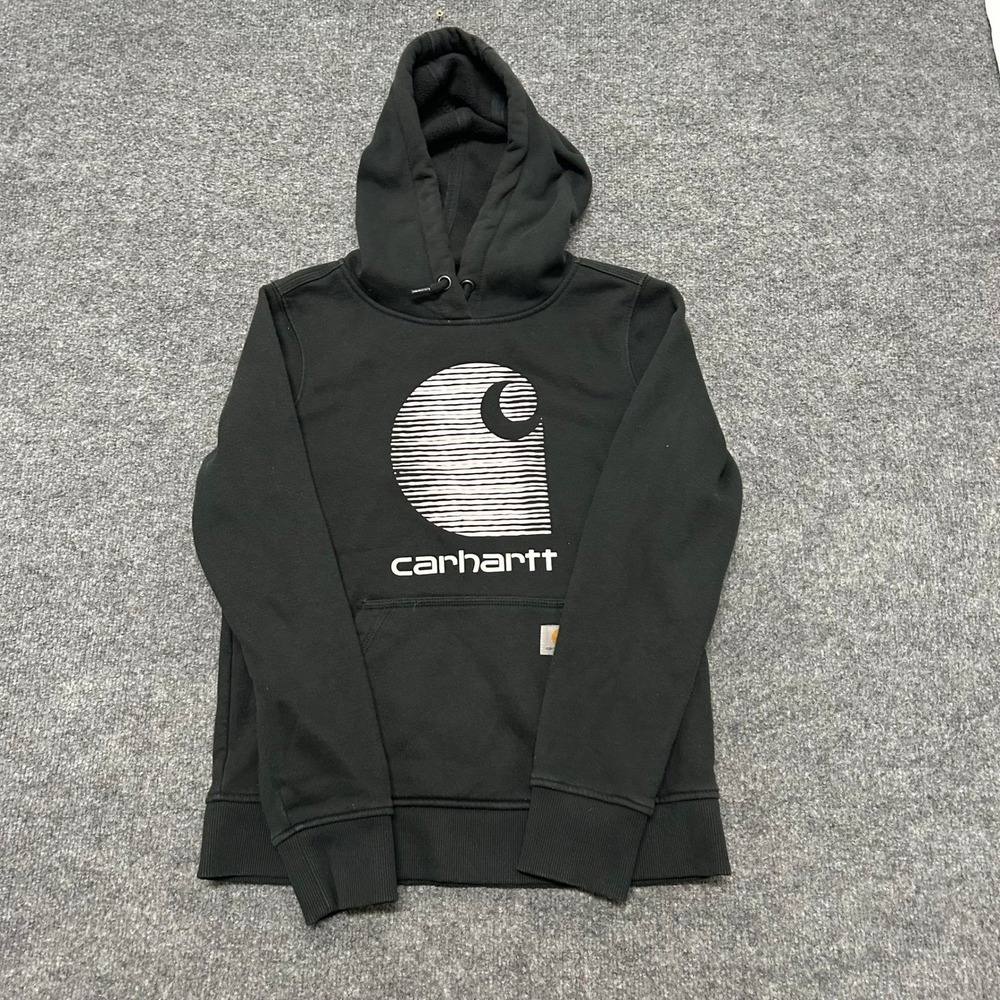 Carhartt Hoodie Womens Size XS Black Rain Defender Relaxed Fit Graphic TS5636-W